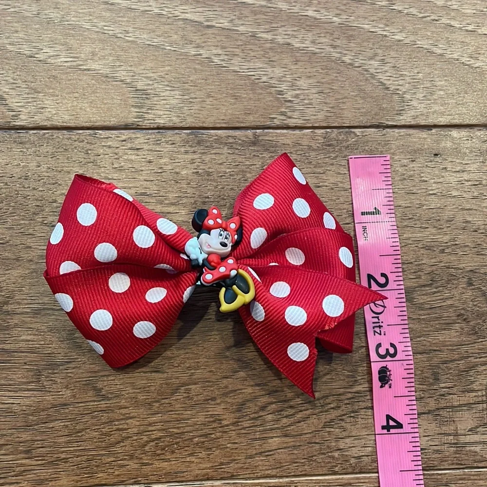 Girls Minnie Mouse Polka Dots Hair Bow - Clip